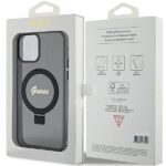 Guess GUHMP12MHRSGSK iPhone 12/12 Pro 6.1" black hardcase Ring Stand Script Glitter MagSafe - imagine 8