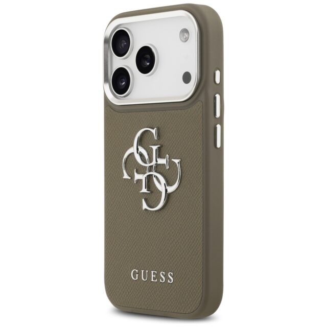 Guess Grained Big 4G Classic Logo Case for iPhone 17 Pro Brown - imagine 2