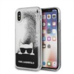 Karl Lagerfeld KLHCPXCHPEEBK iPhone X black hard case Liquid Glitter