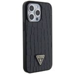 Guess GUHCP15XPCRTHCK iPhone 15 Pro Max 6.7" black hardcase Croco Triangle Metal Logo - imagine 4