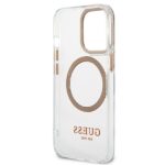 Guess GUHMP13LHTRMD iPhone 13 Pro /1 3 6,1" gold hard case Metal Outline Magsafe - imagine 7