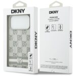 Case DKNY Checkered with Printed Stripes for iPhone 17 Pro Max beige - imagine 8