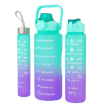 Extralink | 3in1 Motivational Bottle | Blue-purple set 2000ml+900ml+300ml - imagine 2