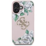 Case Guess Grained Roses Big 4G logo for iPhone 16 pink - imagine 3