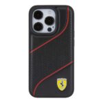 Ferrari FEHCP15LPWAK iPhone 15 Pro 6.1" black hardcase Perforated Waves Metal Logo - imagine 3