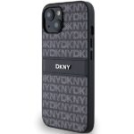 DKNY DKHCP15SPRTHSLK iPhone 15 / 14 / 13 6.1" black hardcase Leather Mono Stripe & Metal Logo - imagine 2
