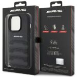AMG AMHCP15XGSEBK iPhone 15 Pro Max 6.7" black hardcase with Leather Debossed Lines - imagine 8