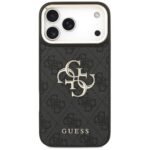 Case Guess 4G Big 4G Classic Logo Big Strap Metal Buttons for iPhone 17 Pro Max black - imagine 3