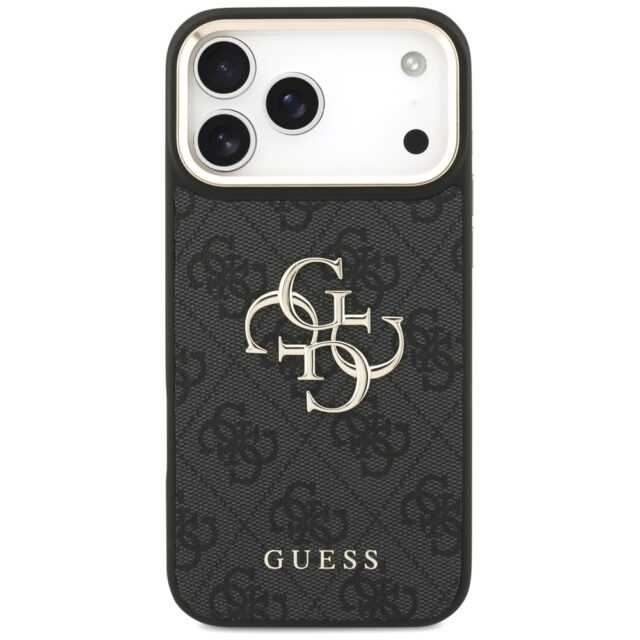 Case Guess 4G Big 4G Classic Logo Big Strap Metal Buttons for iPhone 17 Pro Max black - imagine 3