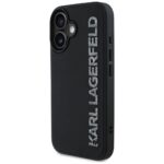 Case Karl Lagerfeld HC 3D Rubber Elongated Glitter for iPhone 16 black - imagine 2