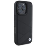 BMW BMHCP16L23RCGPK iPhone 16 Pro 6.3" black hardcase Sign Leather Crossing Lines Pattern - imagine 4