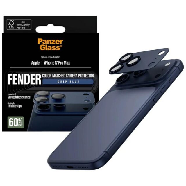 Tempered glass for lens PanzerGlass Fender Camera Protector for iPhone 17 Pro Max blue - imagine 4