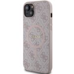 Guess GUHMP15MG4GFRP iPhone 15 Plus / 14 Plus 6.7" pink hardcase 4G Collection Leather Metal L - imagine 2