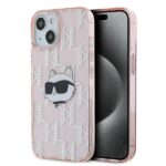 Karl Lagerfeld KLHCP15SHKLPCHP iPhone 15 / 14 / 13 6.1" pink hardcase IML Choupette Head & Mon