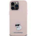 Karl Lagerfeld KLHCP15LSMHCNPP iPhone 15 Pro 6.1" pink Silicone Choupette Metal Pin - imagine 3
