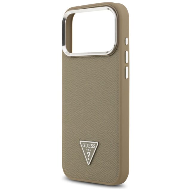 Case Guess Grained Triangle Logo MagSafe for iPhone 17 Pro Max brown - imagine 6