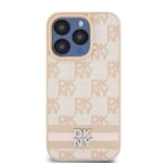 DKNY DKHCP15XPCPTSSP iPhone 15 Pro Max 6.7 inch pink hardcase Leather Checkered Mono Pattern & Print - imagine 3