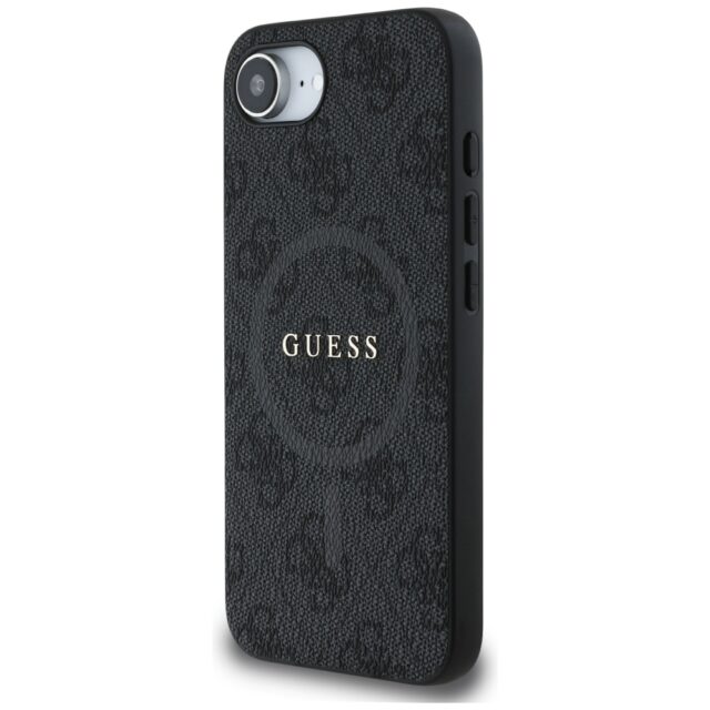 Case Guess 4G Ring Classic Logo MagSafe for iPhone 16e black - imagine 2