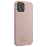 Guess GUHCP12MLSLMGLP iPhone 12/12 Pro 6,1" light pink hardcase Silicone Script Gold Logo - imagine 7