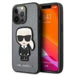 Karl Lagerfeld KLHCP13XOKPG iPhone 13 Pro Max 6,7" silver hardcase Saffiano Ikonik Karl`s Pat