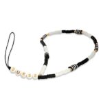 Guess pendant GUSTBCKH Phone Strap black-white Heishi Beads