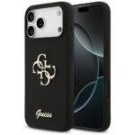 Guess Silicone Big 4G Script case for iPhone 17 Pro Max black