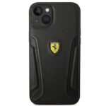Ferrari FEHCP14MRBUK iPhone 14 Plus / 15 Plus 6.7" black hardcase Leather Stamp Sides - imagine 3