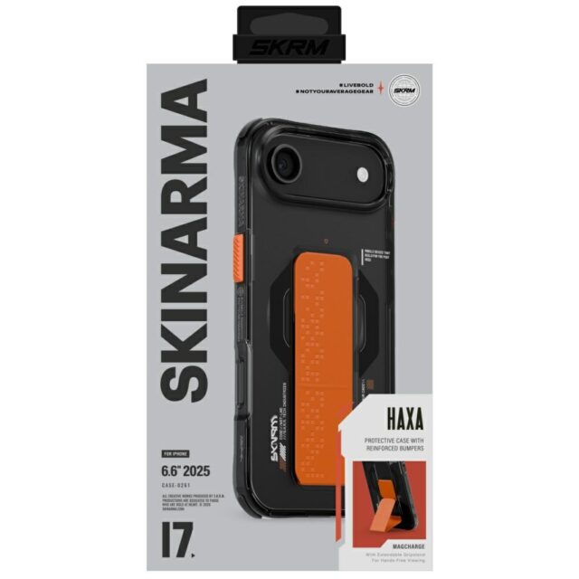 Skinarma Haxa Case for iPhone Air Magnetic Charging + Grip Stand Graphite - imagine 5