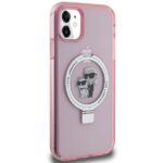 Karl Lagerfeld KLHMN61HMRSKCP iPhone 11/ Xr 6.1" pink hardcase Ring Stand Karl&Choupettte Mag - imagine 4