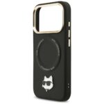 Karl Lagerfeld Big Strap Choupette Metal Logo MagSafe Case for iPhone 17 Pro Max Black - imagine 6