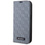 Karl Lagerfeld KLBKP14SSAKLHPG iPhone 14/ 15 / 13 6.1" bookcase silver Saffiano Monogram