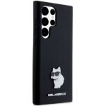 Karl Lagerfeld KLHCS24LSMHCNPK S24 Ultra S928 black hardcase Silicone Choupette Metal Pin - imagine 4