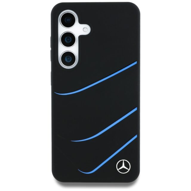 Mercedes Silicone Contrasted Curves MagSafe Case for Samsung Galaxy S25 Black - imagine 3