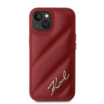 Karl Lagerfeld KLHCP15SPQDSMGR iPhone 15/ 14 / 13 6.1" red hardcase Diagonal Quilted Script - imagine 3