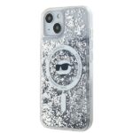 Karl Lagerfeld KLHMP13MLGCHSGH iPhone13 6.1" hardcase transparent Liquid Glitter Choupette Head Mags - imagine 2