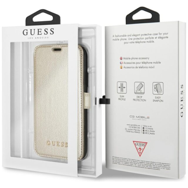Guess GUFLBKPXIGLGO iPhone X/Xs gold book Iridescent - imagine 6
