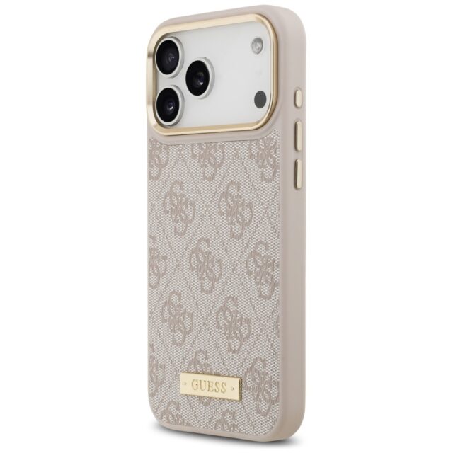 Guess 4G Logo Plate MagSafe Case for iPhone 17 Pro Max Pink - imagine 2