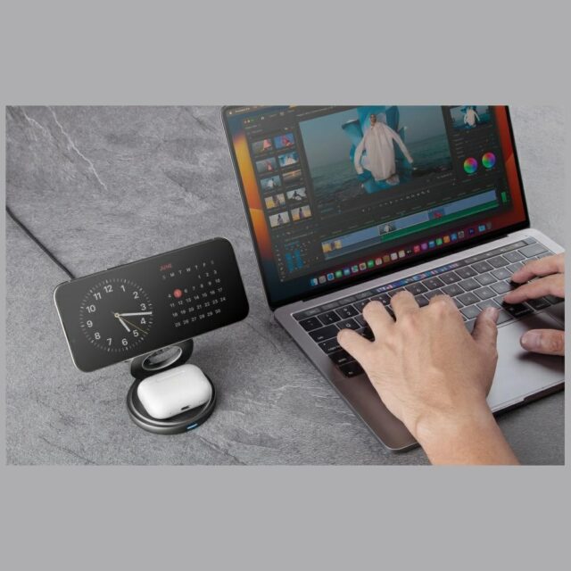 Wireless Charger Bazic Gomag Gyre Foldable 3in1 15W Fast Charging gold - imagine 7