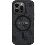 Guess GUHMP15XG4GFRK iPhone 15 Pro Max 6.7" black hardcase 4G Collection Leather Metal Logo Ma - imagine 3