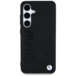 Case BMW Leather Big Wordmark for Samsung Galaxy S25 black - imagine 3