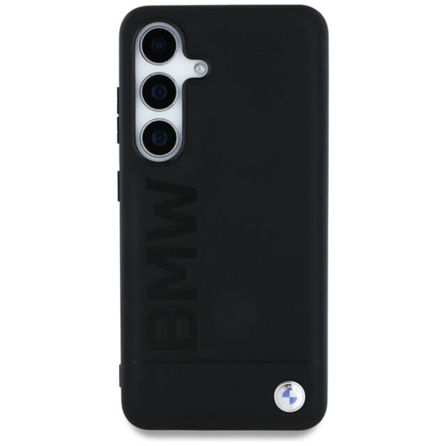 Case BMW Leather Big Wordmark for Samsung Galaxy S25 black - imagine 3