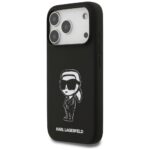 Case Karl Lagerfeld Silicone Karl Sketch & Logo MagSafe for iPhone 17 Pro black - imagine 2