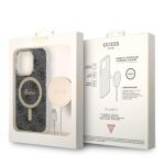 Guess Set GUBPP14LH4EACSK Case+ Charger iPhone 14 Pro 6,1" black hard case 4G Print MagSafe - imagine 10