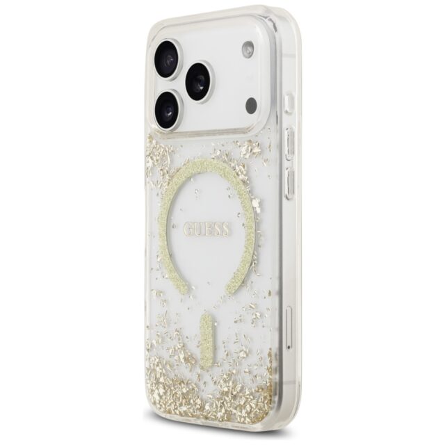 Guess Resin Bottom Glitter MagSafe case for iPhone 17 Pro gold - imagine 2