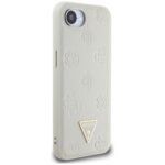 Case Guess Grained Hot Stamp Peony Triangle Logo MagSafe for iPhone 16e beige - imagine 4