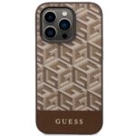 Guess GUHMP14LHGCFSEW iPhone 14 Pro 6.1" brown hard case GCube Stripes MagSafe - imagine 3