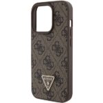 Guess GUHCP15LP4TDPW iPhone 15 Pro 6.1" brown hardcase Leather 4G Triangle Strass - imagine 5