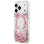 Case Guess Resin Bottom Glitter MagSafe  do iPhone 17 Pro pink - imagine 2