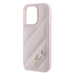 Karl Lagerfeld KLHCP14LPQDSMGP iPhone 14 Pro 6.1" pink hardcase Diagonal Quilted Script - imagine 6