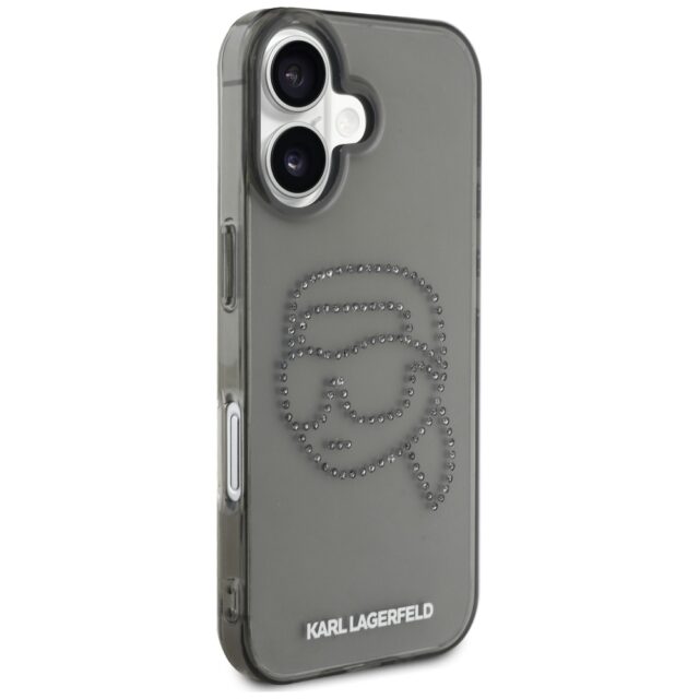 Case Karl Lagerfeld IML Rhinestones Karl Head for iPhone 16 black - imagine 4